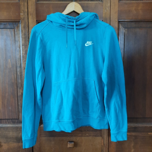 Nike Tops - Nike turquoise blue green embroidered hoodie sweatshirt